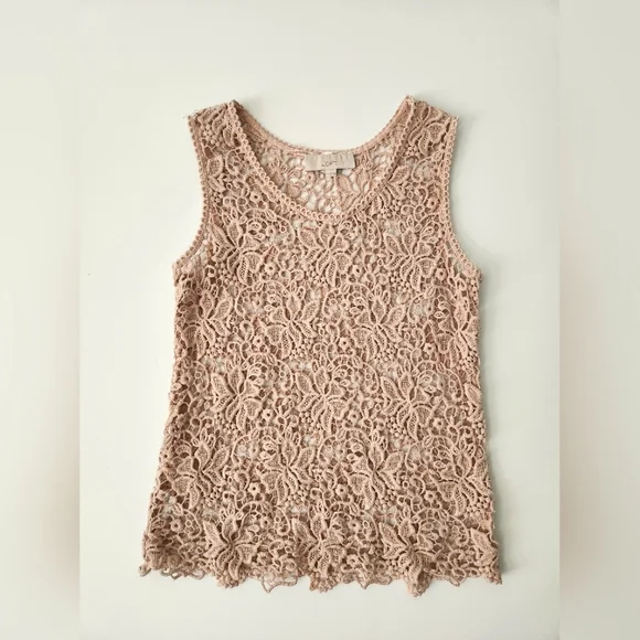 LOFT Tops Ann Taylor Loft Sleeveless Top Blouse Crochet